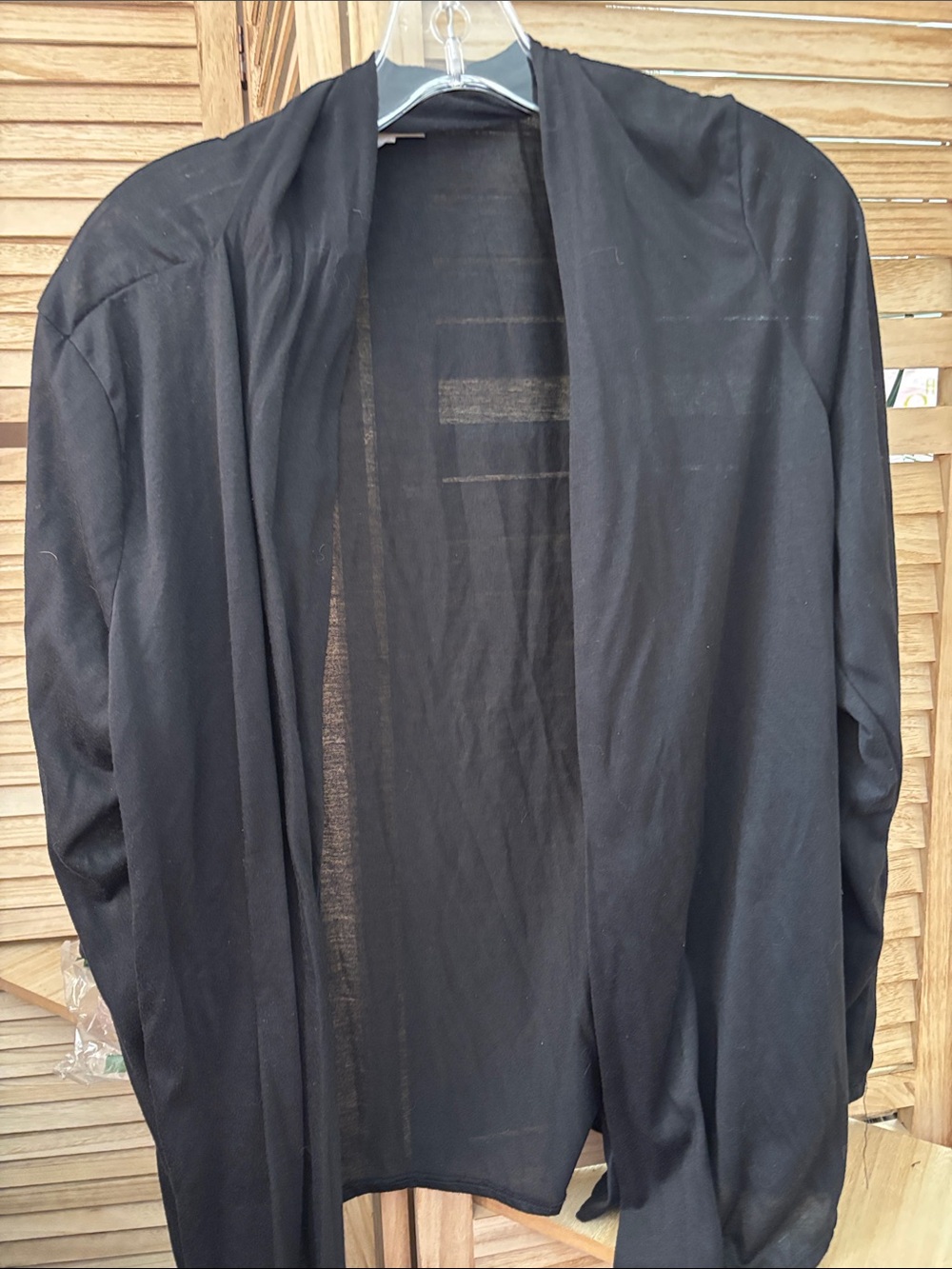 Ladies Black Lightweight Open-Front Cover Up 2X